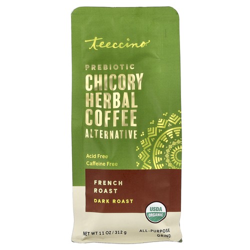 Prebiotic Chicory Herbal Coffee Alternative, French Roast, Dark Roast, Caffeine