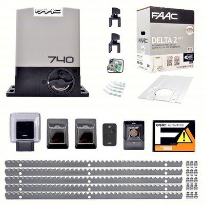 FAAC DELTA 2 Automatisierungsset Schiebetür 740 500 KG + 5M Stahlzahnstange
