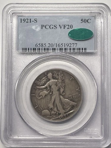 Photo of a 1921-S Walking Liberty Half Dollar from an eBay listing that sold on Jul 23, 2026