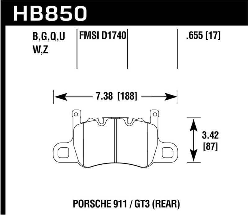Porsche 911 GT3 2014-2017 REAR Brake pad