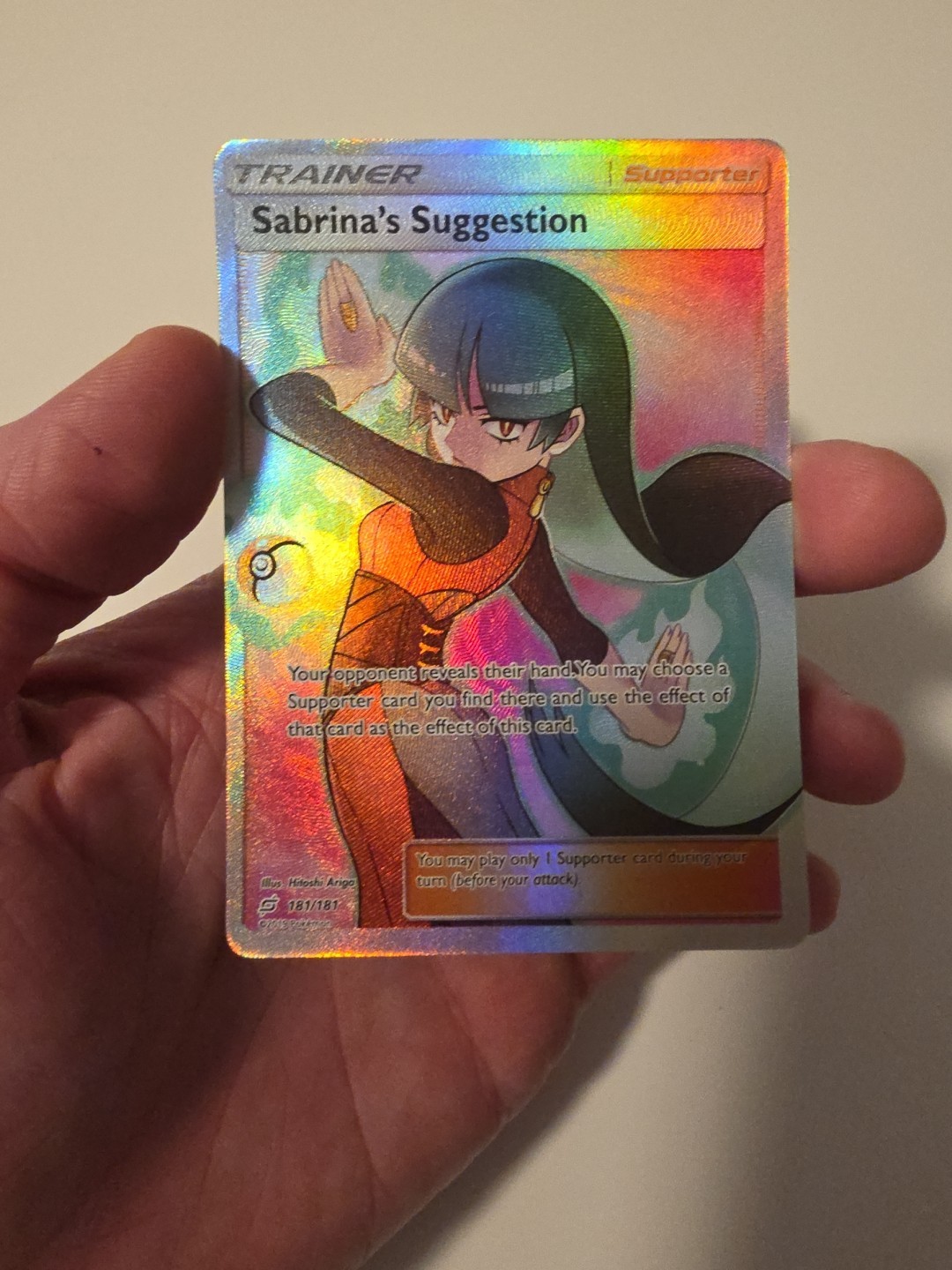 Sabrina's Suggestion Full Art 181/181 Sun Moon Team Up Holo NM Pokemon TCG