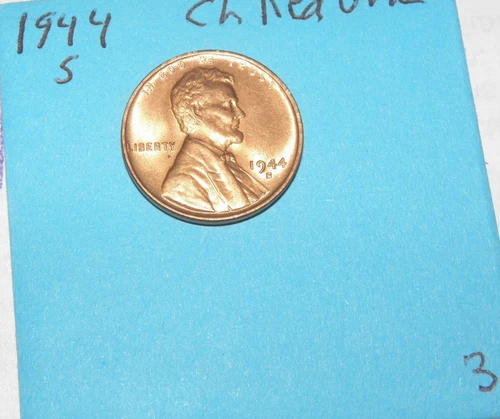 1944 S    LINCOLN WHEAT CENTS   CHOICE  RED UNCIRCULATED  #3