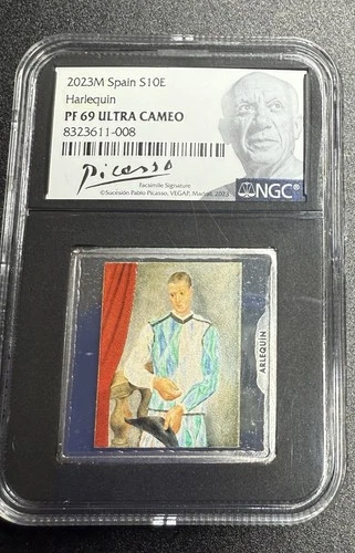 Spain 2023M S10E €10 Picasso Harlequin - NGC PF 69 Ultra Cameo Euro Espana