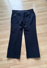 Escada High Rise Straight Leg Black Pants Side Zip 46/US 16