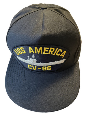 USS America CV-66 Navy Hat Kitty Hawk Class  Big A  Super Carrier Vtg USA Made