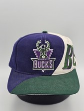 Vintage Milwaukee Bucks NBA Sports Drew Pearson Swirl 1990s Hat Cap Snapback 