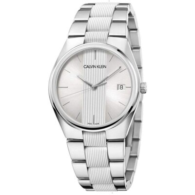 Herrenuhr CK CALVIN KLEIN CONTRAST K9E211K6 Stahl Weiß SWISS MADE