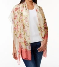Cejon Women's Morning Dew Floral Day Wrap Scarf, Pink Multi, One Size