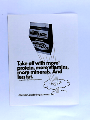 Mighty Milk 1976 Pennsylvania Regional Original Ad 8 x 11