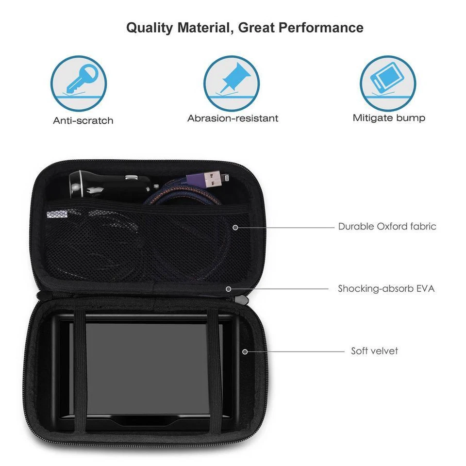 5.2 Inch Hard Carrying Storage Travel Case Bag GPS Cover for Tomtom Garmin Nuvi - Image 4 of 4