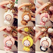 Cute Cartoon Silicone Key Chain Bag Key Ring Pendant Ornament Creative Gift