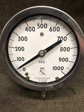 ASHCROFT DURAGAUGE AISI 316 TUBE AND SOCKET PRESSURE GAUGE 1000 psi