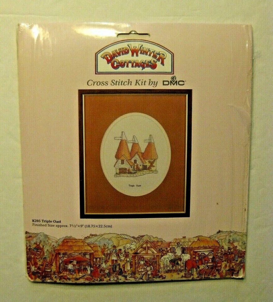 Kit de punto de cruz contado por DMC David Winter Cottages - Triple Oast - 7,5"x9" NUEVO Foto 3 de 4