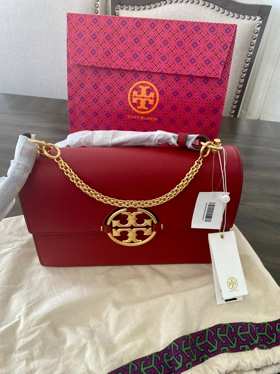 Tory Burch Miller Shoulder Bag In Leather in Red