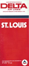 Delta Air Lines St. Louis timetable 2/23/75 [1053] Buy 4+ save 50%