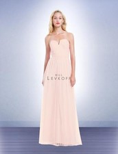Bill Levkoff Bridesmaid Dress 1167 Prom Wedding Long Gown Strapless Chiffon NEW