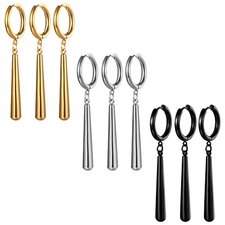 3pcs Anime Lovers Cosplay Earrings Clip on Hoop Dangle Earrings for Men Women