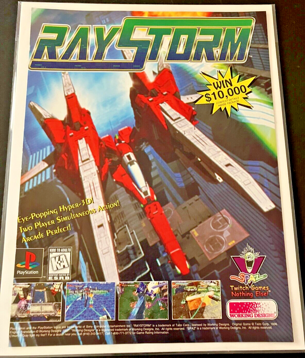 raimuページ RayStorm by Working Designs - Vintage Gaming Print Ad / Poster