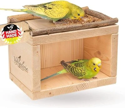VOGELGALERIA Vogelhaus Schlafhaus Vogelhäuschen Wellensittich Nymphensittich Schlafplatz