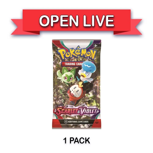 Open Live 1 Pack X Pokemon TCG Scarlet & Violet Base Set Booster Pack English