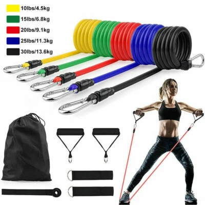 HIMALY 11tlg Fitnessbänder Widerstandsbänder Gymnastikband Resistance Expander Yoga Set