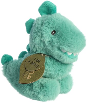 ebba - Small Green Eco Ebba - 6'' Ryker Rex Rattle - Playful Baby Stuffed Animal