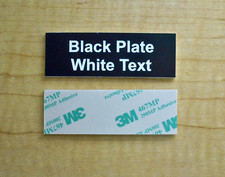 Custom Engraved 1x3 Black Nameplate Plate Tag ID Label w/ Adhesive