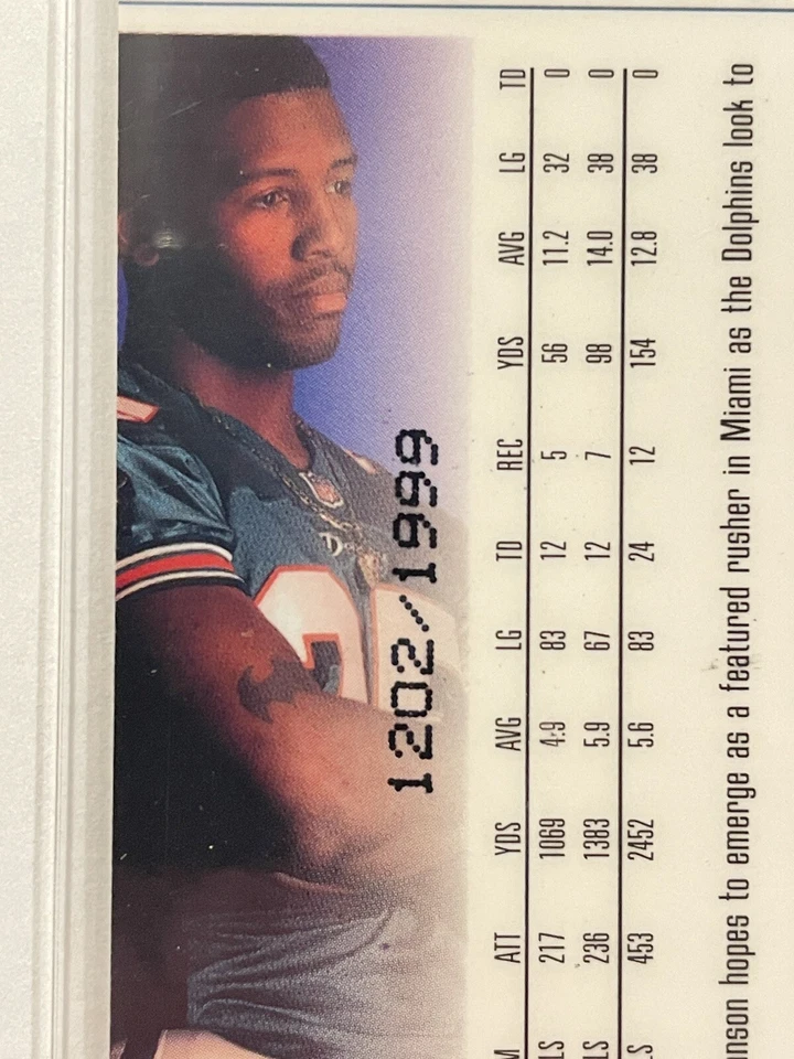 1999 SPx James Johnson Rookie RC /1999 #116 Football Miami Dolphins - Image 3 of 3