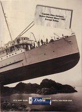 2001 Wrigleys Extra Gum PRINT AD Ship Rocks VTG 2000s Just Gum Until You Run Out