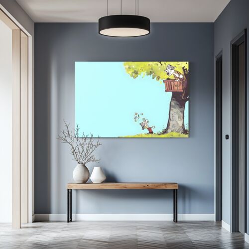 Calvin und Hobbes gerahmter Leinwand-Wandbilddruck - Kinder Cartoon Bill Watterson - Bild 6 von 9