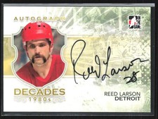 Reed Larson 2010-11 In The Game Decades 1980s Auto #A-RLA Detroit Red Wings