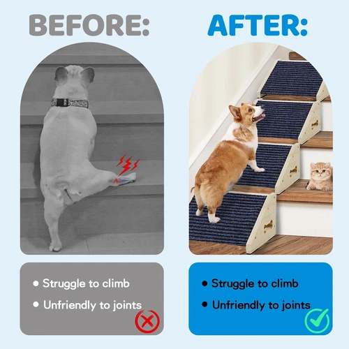 Rampas para perros para escaleras, rampa de madera para mascotas escaleras para perros pequeños medianos grandes, no... - Foto 5 de 9