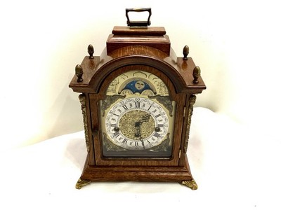 Vintage *Hermle* 340-020 Tisch/Kaminuhr 4/4 Westminster Moon Phase Top Sammler