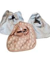 Set of 3 bibs in Grey And Brown