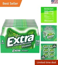 Spearmint Sugar Free Chewing Gum, Bulk Gum Packs - 35 Sticks Pack of 6