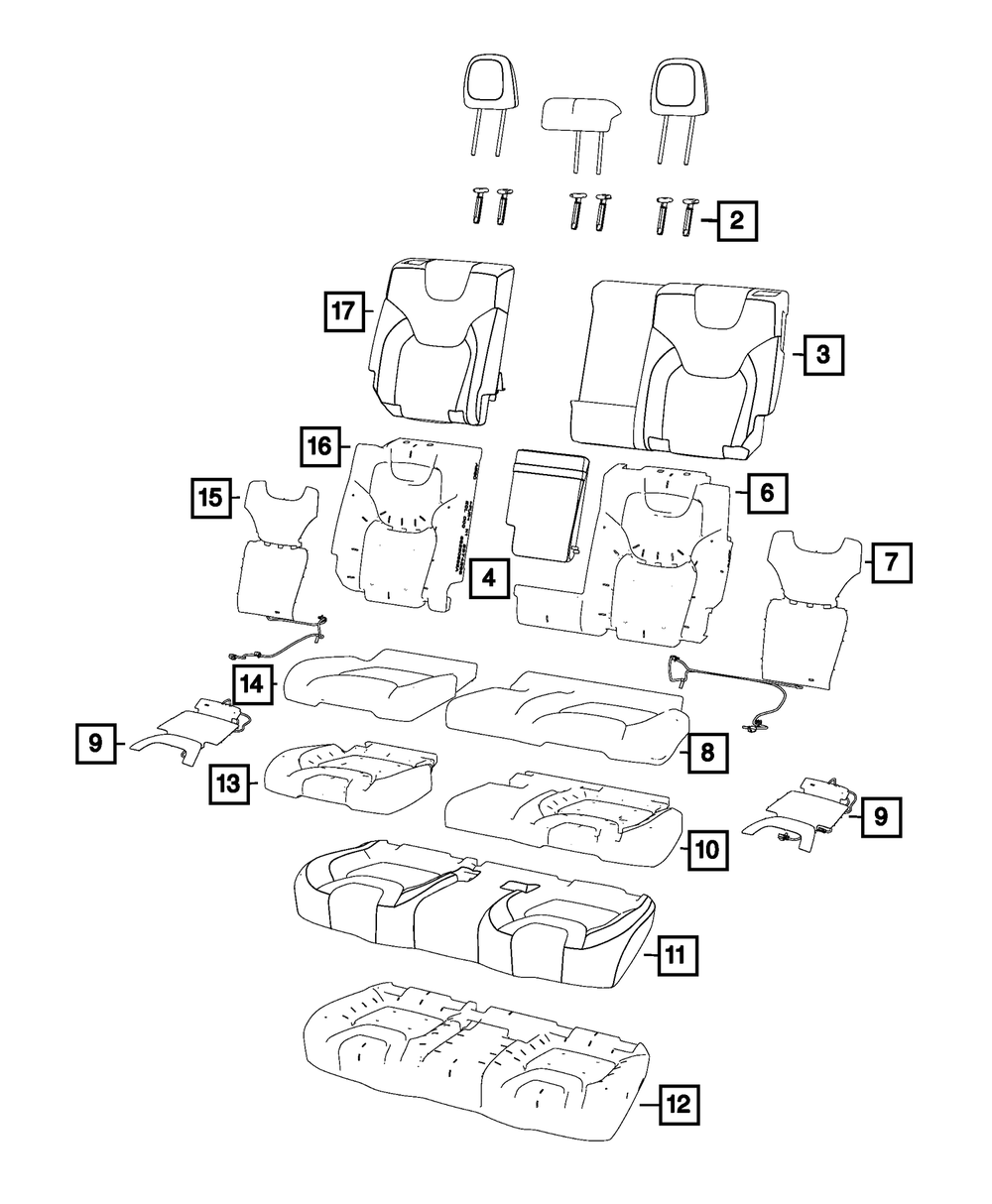 Genuine Mopar Rear Seat Back Cover 6ST29PS4AE