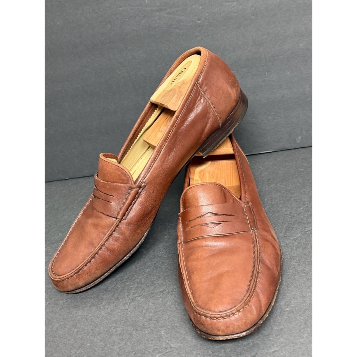 SANTONI Casual Leather Loafer Slip-On Shoes Men US 12 D  display picture 3