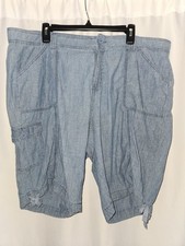 Lt Blue Women's Cargo Shorts beach casual vacation bermuda relaxed chic