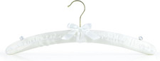 5 Pack of White Satin Padded Hangers, 17Inch Bridesmaid Bridal Bride Hanger for