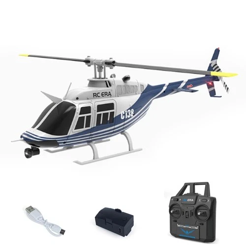 US STOCK 1/33 C138 RC Simulation Helicopter Bell206 6CH Stunt Airplane 6 Axis