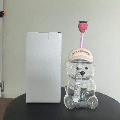 2026 Starbucks Bearista Bear Cup Strawberry Topper Baseball Cap