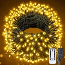 66FT 200 LED Christmas Tree Lights, Twinkle 66 Ft, Warm White_Green Wire 