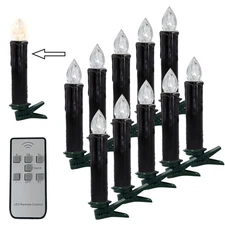 LED Taper Candlesticks 4in Battery Operated Flameless Candles for Halloween, ...
