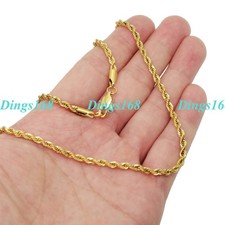 Genuine 18K Yellow Gold Filled Tarnish-Resistant 26 inch 4mm Rope Chain Necklace