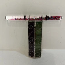Rare Kaleidoscope Stained Glass W/ Prismatic Oil Wand 7” X 9” Great Gift