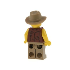 1X Lego Minifigure Dino Hero Torso Red Brown Fedora Hat Beige 5884 61506 Dino005