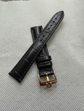 18mm Omega ORG Leather Water Proof Antielergic  Omegaa Logo Buckle Strap