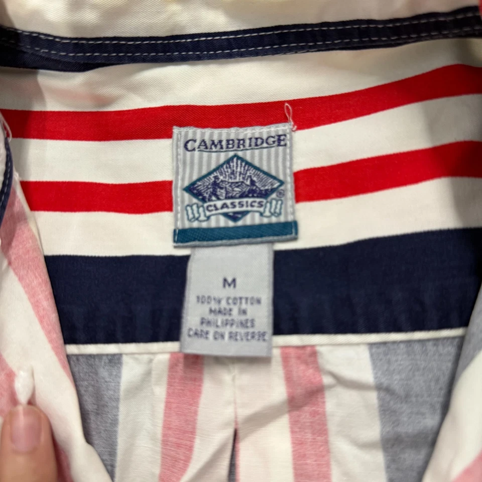 Size M - Cambridge Classics Shirt Mens Multi Striped Button Down Ships Fast! - Image 3 of 4