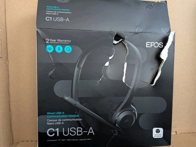 EPOS C1 USB A Wired Business Headset - Noise-Canceling Mic, Enhanced Audio