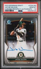 2023 Bowman Draft Jacob Wilson Chrome Auto 1st #CDA-JWI Athletics PSA 10